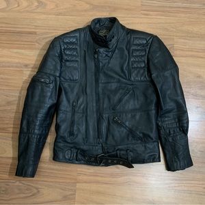 Vintage Hein Gericke for Harley Davidson Black Leather Riding Jacket Size 39R